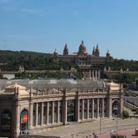 Barcelona, Blick auf Platz und Nationalmuseum Kunst Katalonien.