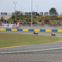 Le Mans, Duell Dani Pedrosa und Stefan Bradl.