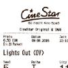 Kinokarte Lights Out (2016) vom 09.08.2016.