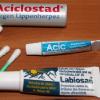 Utensilien gegen Lippenherpes: Aciclovir, Wattestäbchen und Labiosan.