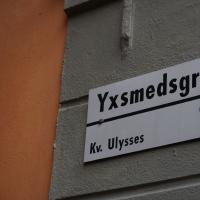Straßenschild Yxsmedsgränd.