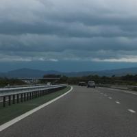 Autobahn durch die Pyrenäen.